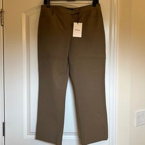 NWT Theory Khaki Green Double Stretch Crop Pants Size 6